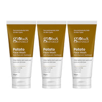 Globus Naturals Potato Face Wash with Plum & D-Panthenol, helps lighten dark spots and evens out skin tone, suitable for All Skin Types 50gm, Set of 3