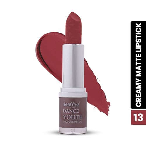 Shryoan Dance Youth Colour Matte Lipstick | 24hr Long Lasting, Velvet Texture, Matte Finish, Easy to Glide and Easy to Use (3.8g) (Shade-13)