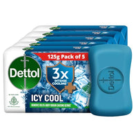 Dettol Intense Cool Bathing Soap Bar with Menthol (Buy 4 Get 1 Free - 125g each), Combo Offer on Bath Soap