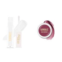 INSIGHT Long Wear Color Rich Lip Gloss, Glossy Finish - LG41-01&Insight Cosmetics Crème Blusher, Face Makeup, Dusty Rose, 3.5 gm(B-02=03)