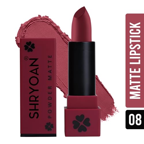 Shryoan Powder Matte Lipstick with Moisturizing and Hydrating Formula | For Every Day Use (3.2g) (Shade-08, Shade-08)