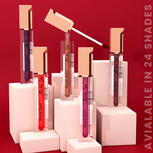 Seven Seas Mocha Lips Matte Liquid Lipstick | Non-Transfer Liquid Lipstick | 12 Hours Long Lasting | Highly Pigmented | Intense Color Payoff | Smudgeproof Liquid Lipstick for Women (209, 4ml)