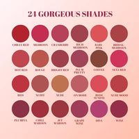 Lakyou Beauty Color Secrets | Non-Transfer Matte Lipstick | Bold Red | Long Lasting Wear | 4g | (B04(Rich Mehroon))