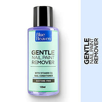 Blue Heaven Gentle Nail Paint Remover, Infused with Vitamin E and Nail Conditioner, Acetone Free, Gentle Nail Polish Remover, 125ml