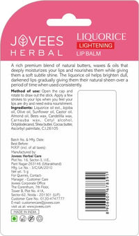 JOVEES Liquorice Lip Lightening Gloss Lipbalm-5 G, Off-White