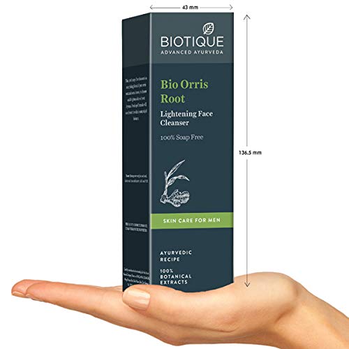 Biotique Bio Neem Purifying Face Wash, 200ml & Bio Orris Root Lightening Face Cleanser For Men, 100% Soap Free, 120ml
