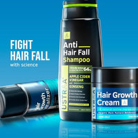 Ustraa Hair Growth Kit (Anti Hair fall Shampoo 250ml, Hair Growth Vitalizer 100ml & Hair Growth Cream 100g)- Controls Hair Fall, Boosts Hair Growth, For All Hair Types