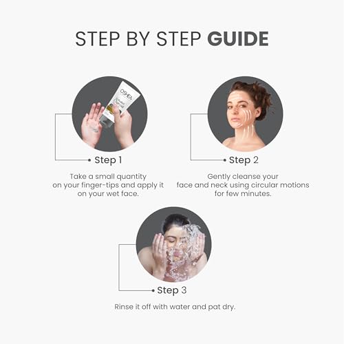 Oshea Herbals Activated Charcoal Gel Facewash For Men and Women | Cleanses Black Heads & Uneven Skin Tone with Activated Charcoal & Licorice Extracts | Paraben, Silicon & Mineral Oil Free - 120g