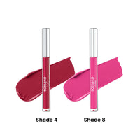FLiCKA Tomato Liquid Matte Lipstick Transfer Proof, Smudge Proof, Non-Sticky, Creamy Lightweight Shade 4 & Shade 8 Combo