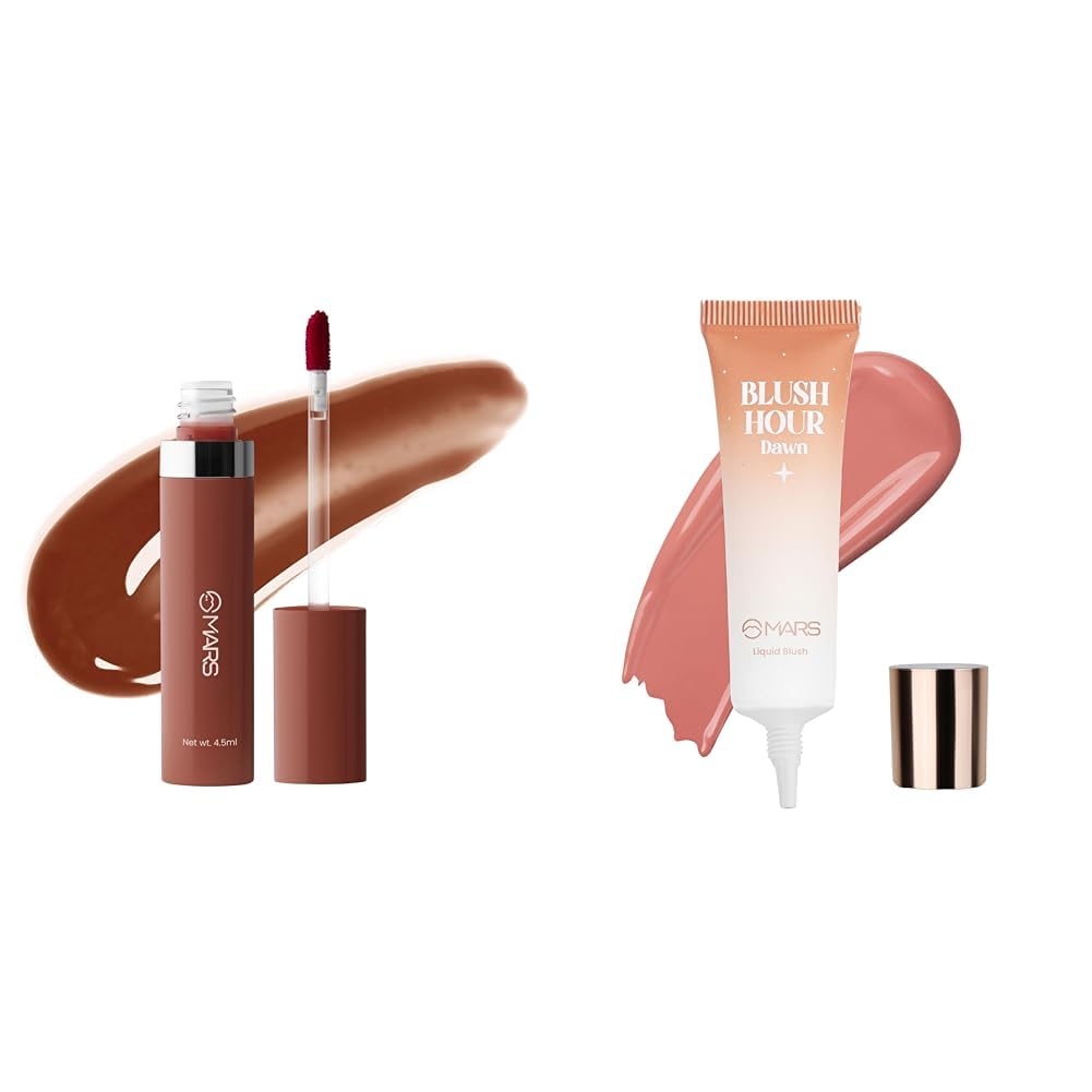 MARS Drip Lip Mist for Women (4.5 ml) (06-Cocoa Drip) Liquid Blush Hour | Dewy-Matte Finish | Highly Pigmented | Lightweight & Long-Lasting Formula | Effortless Application (12 ml) (01-DAWN)