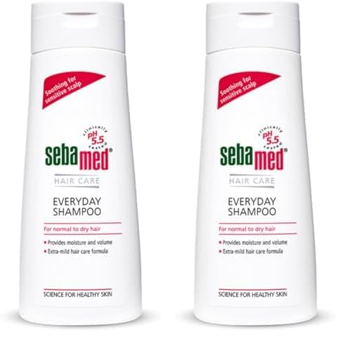 Sebamed Everyday Shampoo |pH 5.5|Soothing for sensitive scalp| Normal to Dry scalp | Dermatologically & clinically tested | 200ml (Pack of 2)