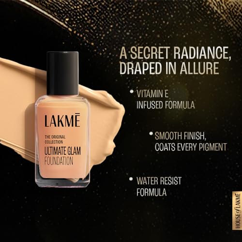 LAKMÉ Forever Matte Radiant Liquid Full Coverage Foundation For Superior For All Skin Coverage, Vit E, Lightweight & Water-Resist, Natural Shell, 27 ml