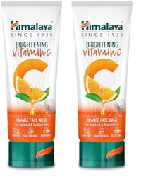 Himalaya Brightening Vitamin C Orange Face Wash | Brightening Face Cleanser | Remove Dull Skin | 100ml (Pack of 2)
