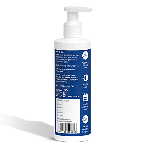 Be Bodywise 0.1% Retinol Body Lotion 200 ml | With 0.2% Niacinamide, Shea Butter | Fights Visible Signs of Aging & Reduces Stretch Marks | For Brighter & Even-Toned Skin