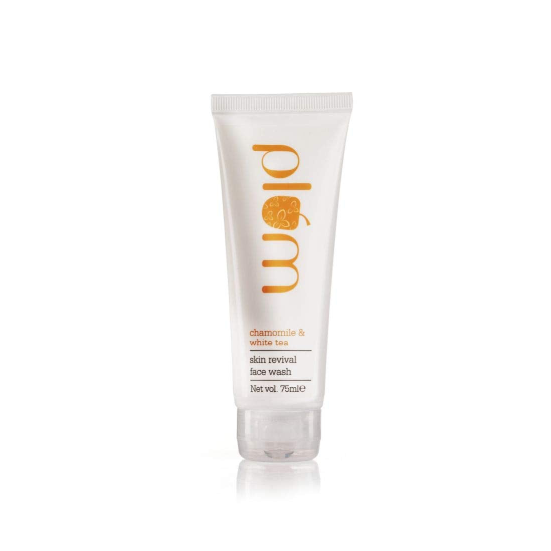 Plum Chamomile & White Tea Revival Face Wash | Mild Cleansing for Instant Glow | For Normal, Combination Skin | 100% Vegan, Cruelty Free | 75ml