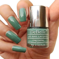 DeBelle Gel Nail Lacquer Asparagus Fern (Sea Green) 8ml Enriched With Natural Seaweed Extract, Cruelty Free, Toxic Free (Glossy Finish)