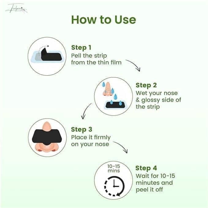 Luxenwell Deep Purifying Nose Strips for Women & Men | Enriched with Bamboo Charcoal | For Instant And Painless Blackheads And Whiteheads Removal (Pack of 20)