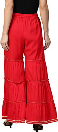 Yash Gallery Women's  Rayon Flared Solid Sharara for Women