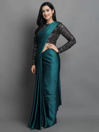 Regolith Designer Sarees for Women 's  Georgette ready to wear sarees for women With Fancy Saree Blouse Piece