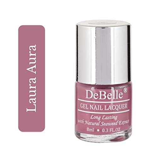 DeBelle Gel Creme Finish Nail Polish Laura Aura (Light Mauve), 8 Ml - Enriched With Natural Seaweed Extract, Cruelty Free, Toxic Free