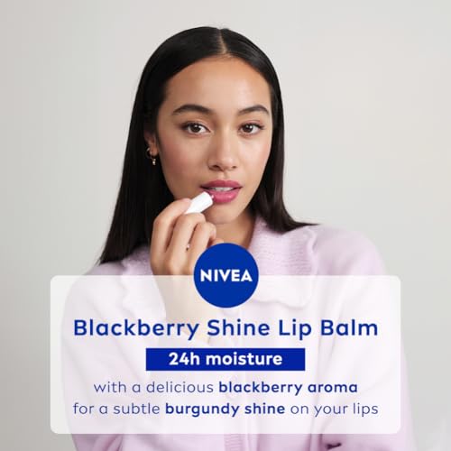 NIVEA Lip Balm, Fruity Berry Shine, 4.8gm, Purple