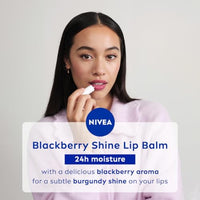 NIVEA Lip Balm, Fruity Berry Shine, 4.8gm, Purple