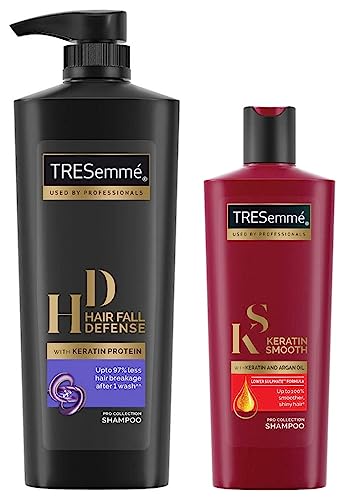 Tresemme Keratin Smooth Shampoo, 340Ml And Hair Fall Defense Shampoo, 580Ml