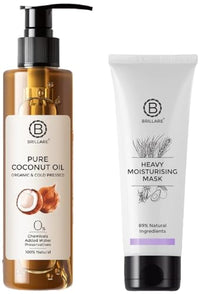 Brillare Professional Heavy Moisturising Hair Mask & Brillare Pure Coconut Oil Combo