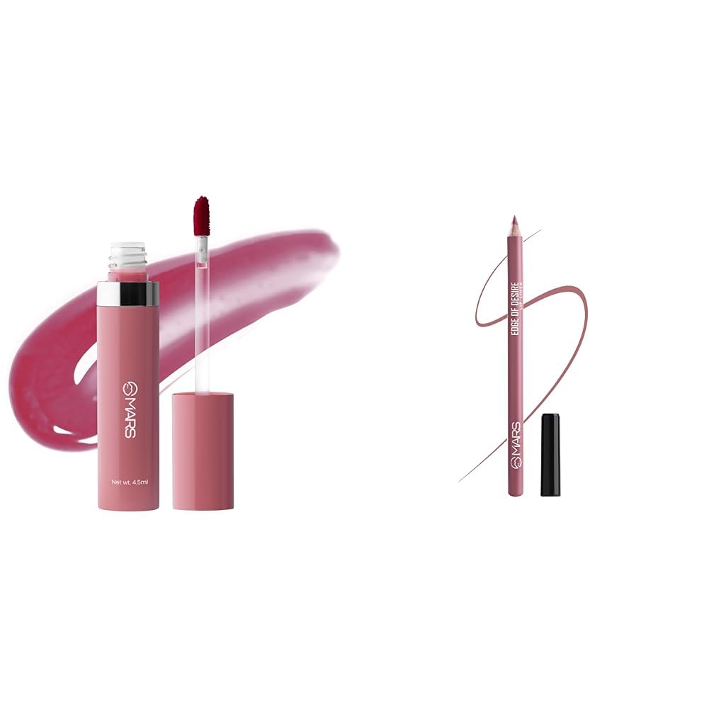 MARS Drip Lip Mist for Women (4.5 ml) (02-Mulberry Drip) Matte Lip Liner | One Swipe Smooth Application | Long Lasting Lip Pencil (1.4gm) (17-BARBIE BOLD)