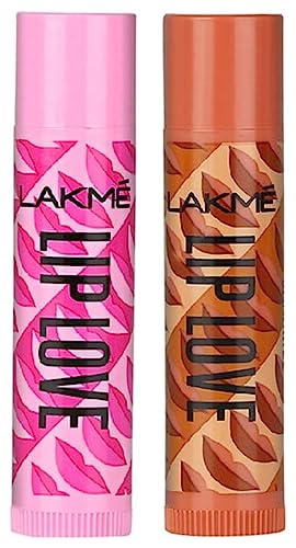 LAKMÉ Lip Love Chapstick, Caramel, 4.5G And Lakme Lip Love Chapstick, Insta Pink, 4.5G