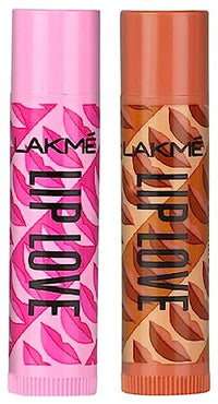 LAKMÉ Lip Love Chapstick, Caramel, 4.5G And Lakme Lip Love Chapstick, Insta Pink, 4.5G