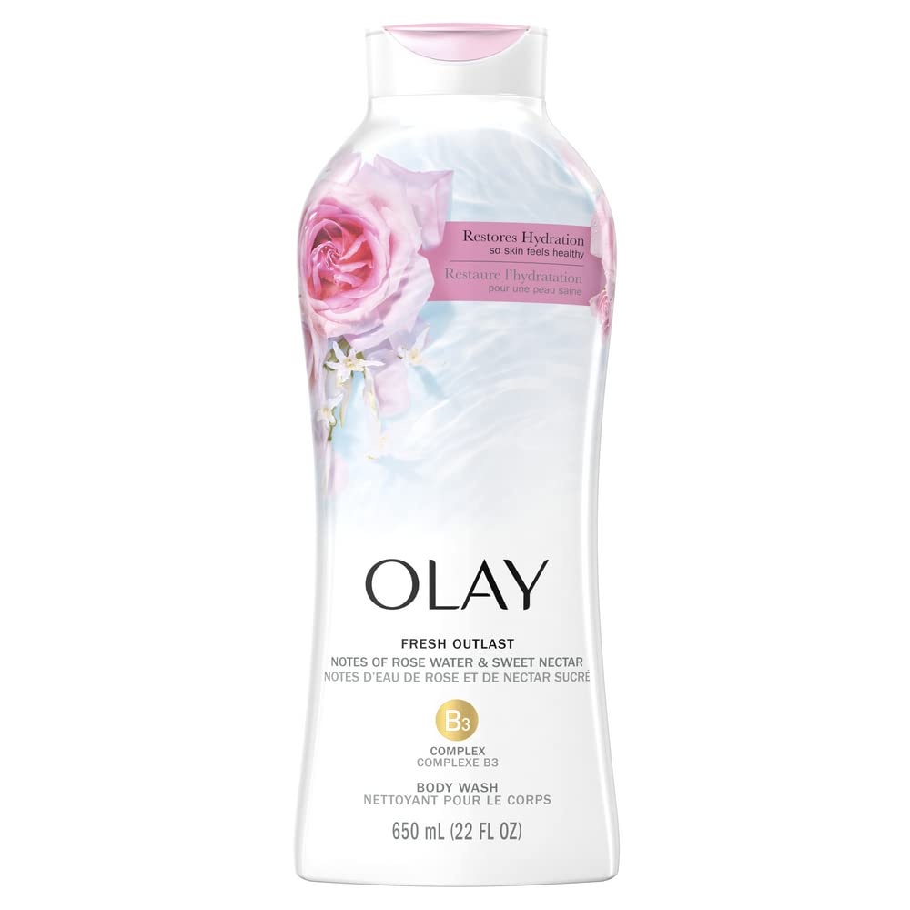 Olay Fresh Outlast Rose Water & Sweet Nectar Body Wash (650ml)