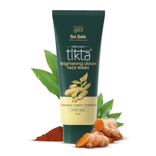 Nat Habit Five Oil Hibiscus Nutrimask-Hair Mask For All Hair & Scalp Types (Pack Of 2 X 40 Grams) And Ubtan Face Wash, Fresh Daily Tikta For Unisex 100G