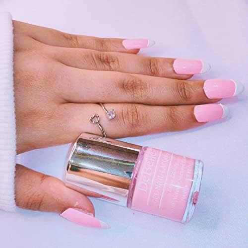 Debelle Gel Nail Polish Cherry Macaron (Powder Pink Nail Paint)|Non Uv - Glossy Finish |Chip Resistant | Seaweed Enriched Formula| Long Lasting|Cruelty And Toxic Free| 8Ml