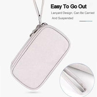 Electronic Organizer, Hard Shell Electronic Charger Cable Organizer Travel Case, Waterproof Double Layers Storage Bag for Cable, Cord, Charger, Phone, Earphone (Grey)