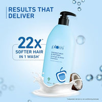 Plum Coconut Shampoo for Dull with Coconut Milk and Peptides for Soft & Silky I 22x Softer I Shampoo for Women and Men | 500 ml (Pack of 2)