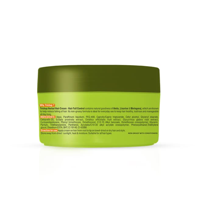Trichup Hair Fall Control Herbal Hair Cream - Enriched with Amla, Licorice & Bhringaraj - Repairs & Nourishes Damaged Hair (200ml)