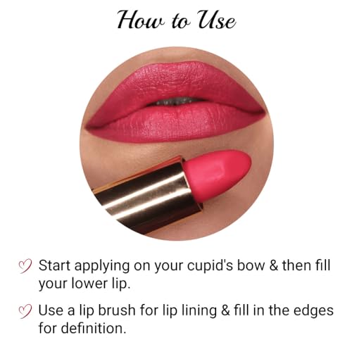 Iba Long Stay Matte Lipstick for Women- M13 Pink Rose, 4g | Creamy Matte Finish & Smooth Texture| Long-Lasting | Hydrated Lips | Enriched with Vitamin E| Intense Colour & Highly Pigmented | Lip Makeup