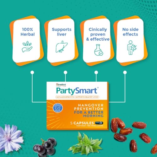 Himalaya PartySmart, 25 capsules |Prevents hangover & helps support liver. Herbal solution, safe, effective & clinically proven