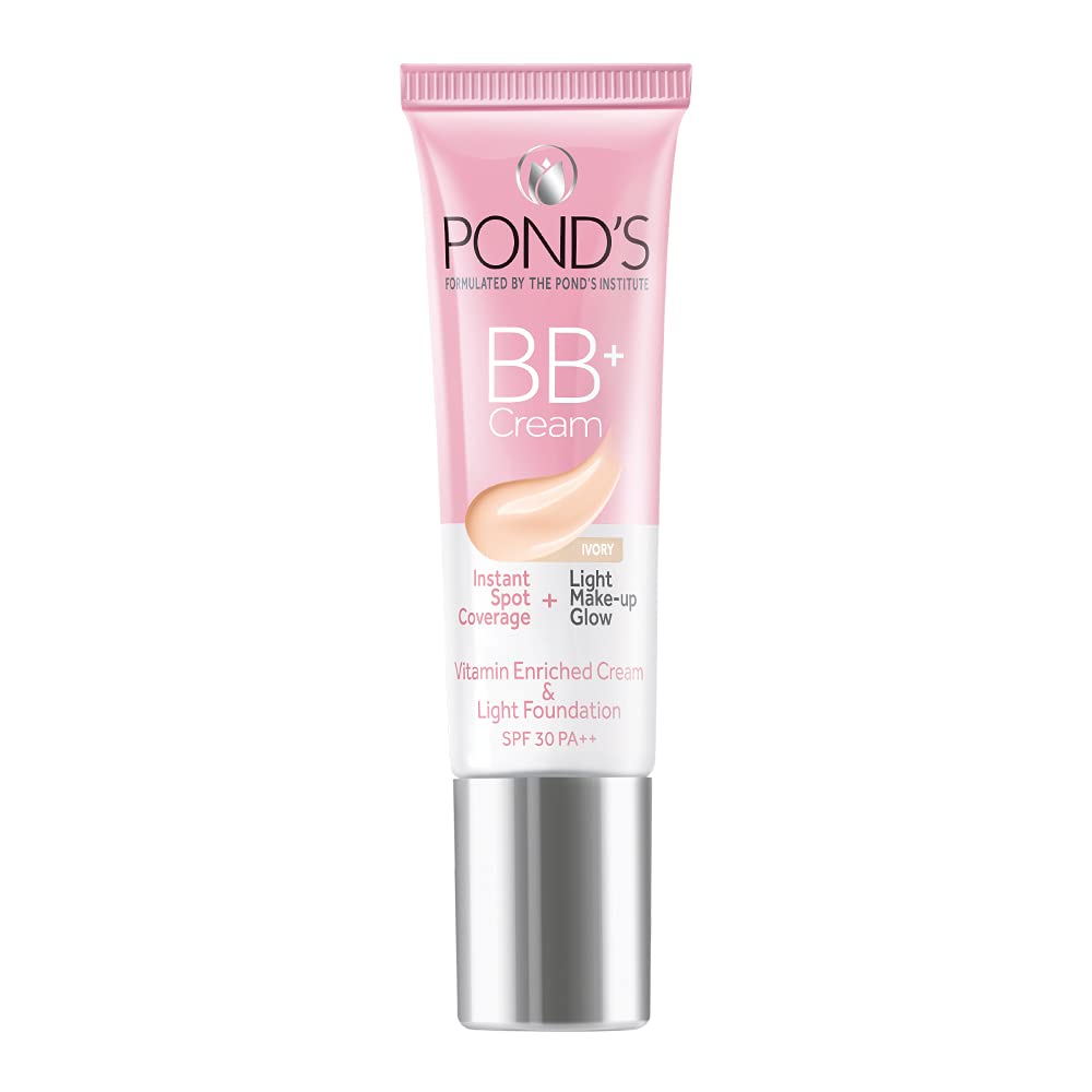 POND's Super Light Gel Oil Free Face Moisturizer 49g, With Hyaluronic Acid & Vitamin E for Daily Use & POND's BB+ Cream, Instant Spot Coverage + Light Make-up Glow, Ivory 9g
