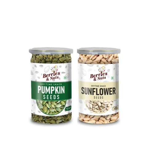 Berries And Nuts Pumpkin Seeds & Sunflower Seeds Combo | Pumpkin 200 Grams & Sunflower 200 Grams