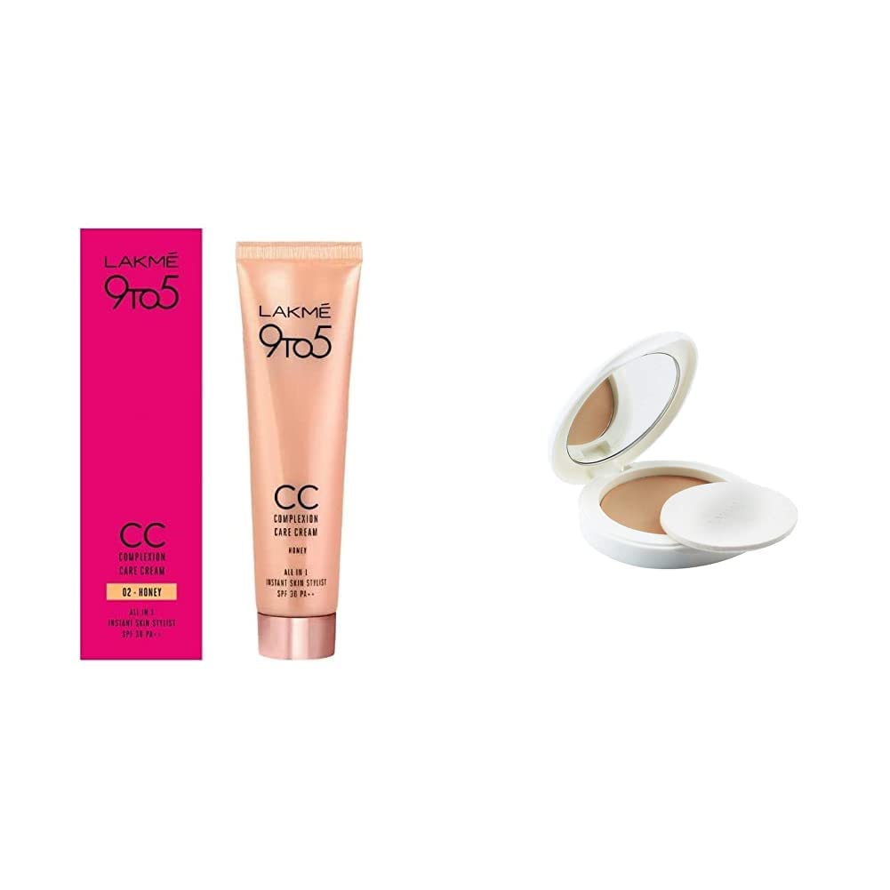 Lakmé 9 to 5 Complexion Care CC Cream, Honey, 30g And Lakmé Perfect Radiance Compact, Golden Medium 03, 8g