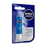 Nivea Deodorant Roll On, Pearl & Beauty for Unisex, 50ml And Lip Care, Active Care Lip Balm, SPF 15 for Men, 4.8g