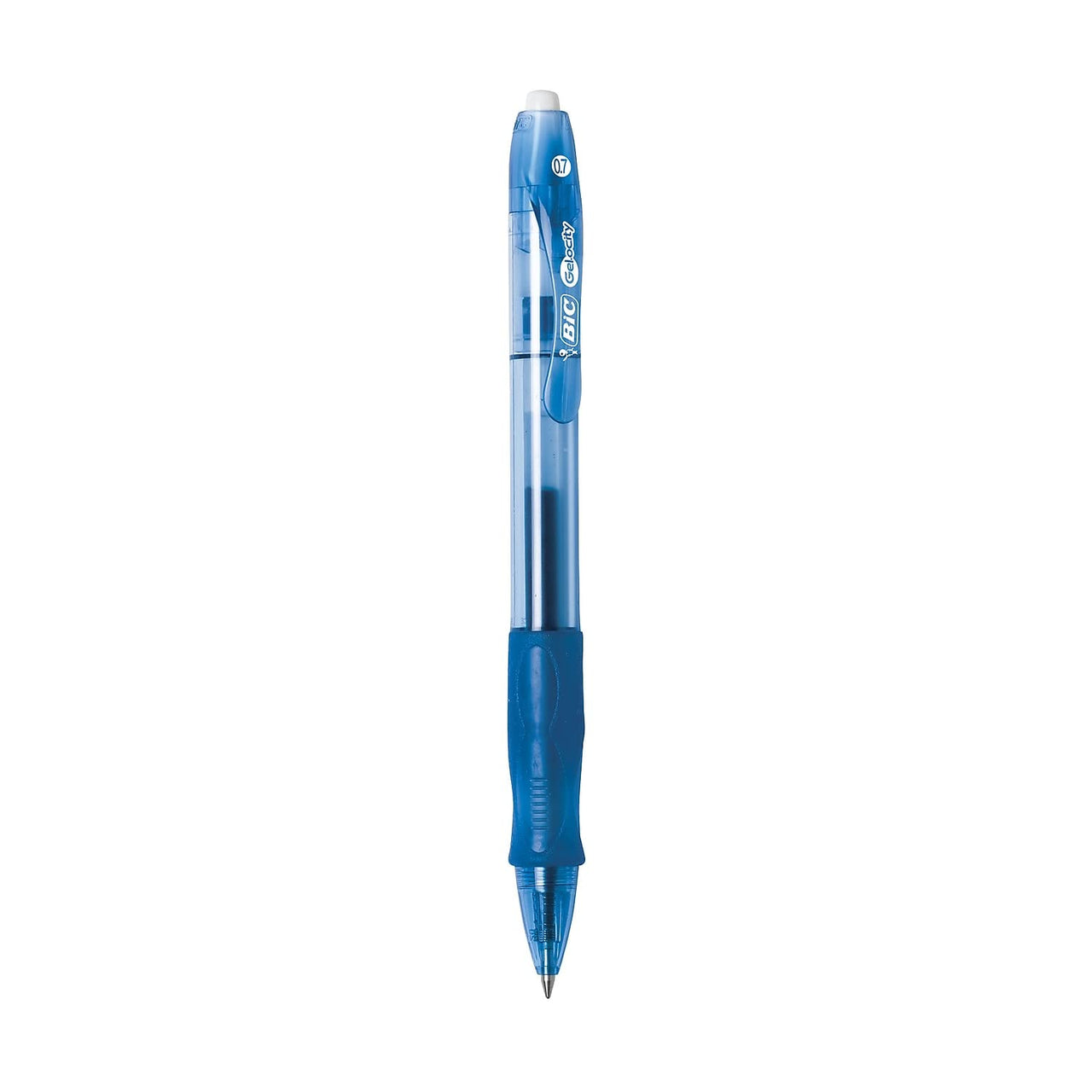 BIC Gelocity Original Blue Gel Pens, Medium Point (0.7mm), 12-Count Pack, Retractable Gel Pens With Comfortable Grip