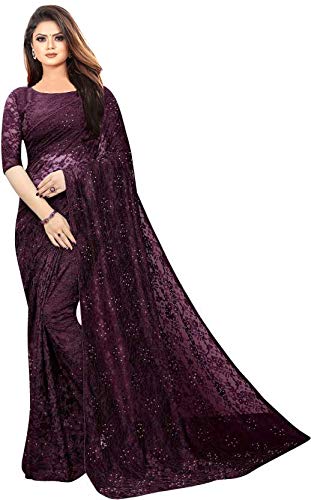 Avantika Fashion Women's  Jacquard Russell Net Saree With blouse piece