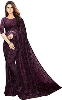 Avantika Fashion Women's  Jacquard Russell Net Saree With blouse piece