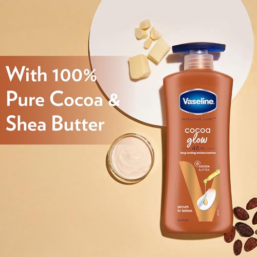 Vaseline Cocoa Glow Serum In Lotion, 400 ml | 100% Pure Cocoa & Shea Butter