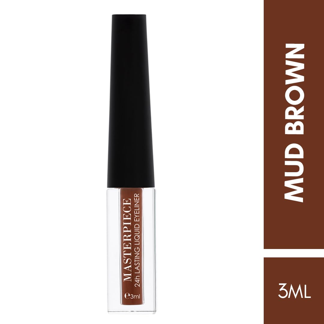 Million Colors Masterpiece Liquid Eyeliner | Metallic Waterproof Color Eyeliner | Quick Dry Smudge Proof | Long Lasting Eye Makeup | Mud Brown | 3 ml