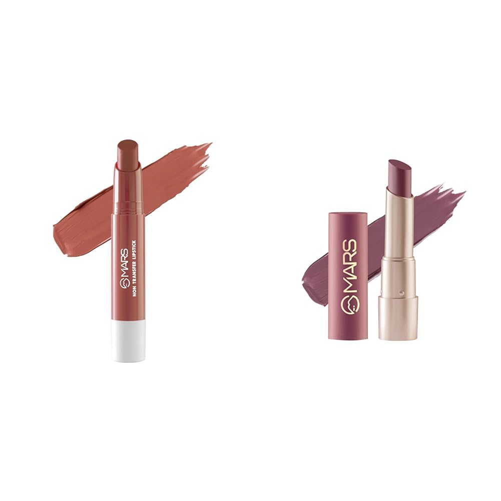 MARS Matte Super Stay Lipstick Waterproof Lipstick for Women (2.6 gm) (10-ROYALTY) Creamy Matte Long Lasting Lipstick for Women (3.2 gm) (17-Sultry Samba)