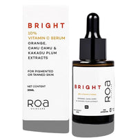 R.O.A Skincare BRIGHT 10% Vitamin C face serum for Men and women 30ml | Brightening glow Vitamin C face serum for dry sensitive or combination skin with Orange, Kakadu plum and Camu Camu extract